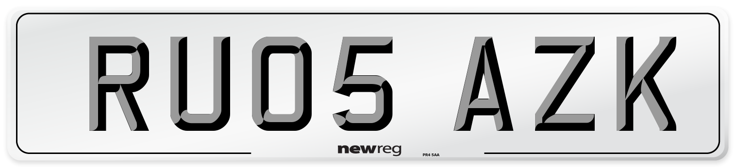 RU05 AZK Number Plate from New Reg